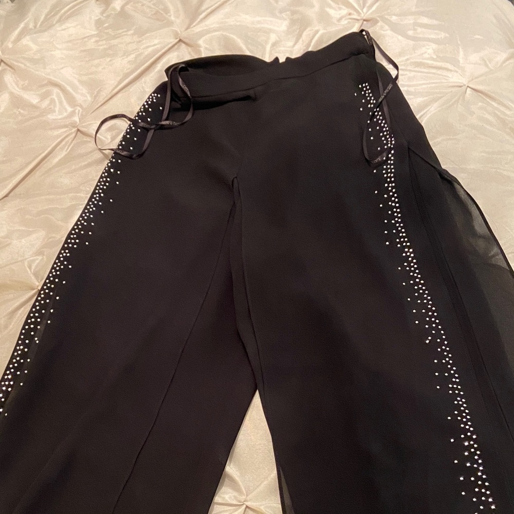 Chiffon overlay pants